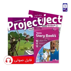 پک کتاب Project 4 + کتاب داستان انگلیسی Teens Story Books – Project 4