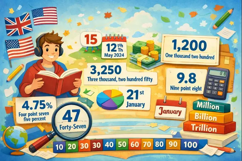 روش خواندن اعداد در انگلیسی